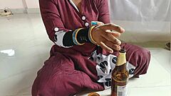 After drinking beer, brother-in-law and thirsty sister-in-law have intense fun together