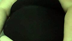 Wife boldly rides dildo on dryer in amateur BBW session.