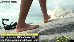 giggles teases with close-up feet strutting in sexy heels