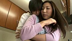 Oh man, this real japanese couple with big tits young milf fucking at home is so hot