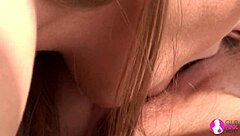 Blonde and brunette enjoy lesbian kissing and licking outdoors in high definition