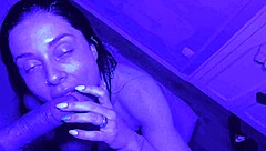 That sexy Brazilian babe gave me a deepthroat blowjob then rode my big cock for creampie 😈