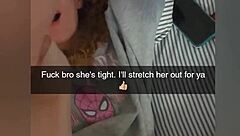 Cheating college girlfriend gets fucked roughly on Snapchat to pay debt with cum on ass