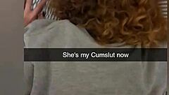 Cheating college girlfriend gets fucked roughly on Snapchat to pay debt with cum on ass