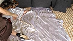 Sexy Milf In Black Gold Thong Gives Blowjob In Homemade French Lingerie