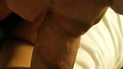 Hotwife takes old boyfriend's blowjob while cuckold watches