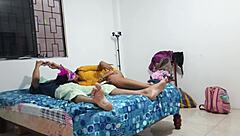 Colossal penis grows huge after acrobatic moves in amateur session