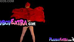 Why is this skinny big boobed blonde milf Miranda shining in slutty burlesque?