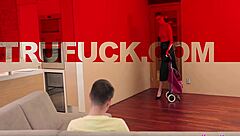 Petite blonde with big tits gives blowjob and gets tested in reality pov scene by Sam Bourne and Stacy Cruz