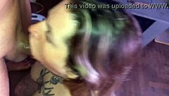 Second part of choking on rich cum from his massive verga