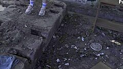 dancing leads to hot russian pegging outdoors