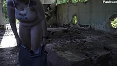 dancing leads to hot russian pegging outdoors