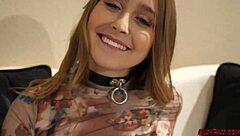 Laney Grey Gets Seduced with Deepthroat Choking and Creampie in Fishnets on Porn Debut