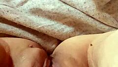 Hey, watch this milf spreading her wet pussy wide open for you