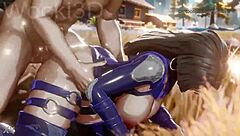 Fucking Psylocke bent over in intense doggystyle cock pounding action