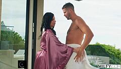 Milfy Horny Trophy Wife Piper Press Ditches Hubby For Pool Boys Huge Cock