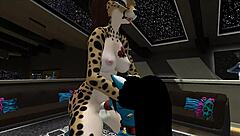 Hey, watch Sunny get double teamed by furry shemales! 😈🍆🍆