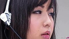 I'm a petite Japanese office girl, and I seduced the team into creampie gangbang with bukkake at work.