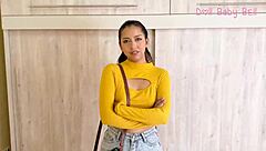 Petite shy college babe takes rough doggystyle and missionary pounding in amateur session.