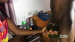 Black Ebony Babe Tricked into Tasting Game with Dick in Bedroom Casting