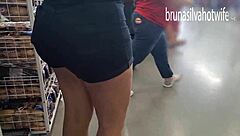 Hey, filming that hot blonde at the market in Brazil