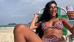 teen takes big black cock in public beach chat