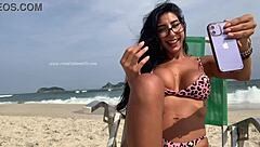 teen takes big black cock in public beach chat