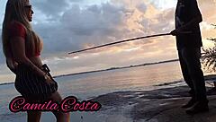 Skinny Blonde Latina Wife Takes Unknown Fisherman's Cock Deep!