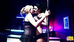 Blonde and Brunette Orgasm with Strapon Doggystyle and Fingering Until Pussy Gushes Cum