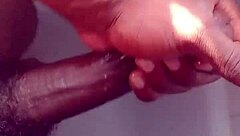 i feel so aroused watching this black amateur in shower solo masturbation session