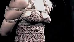 Tied Up BDSM Submissive with Piercing Rides Dildo under Maledom