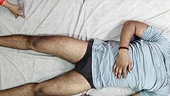 Desi Indian bhabhi, take my big cock, he says as the mature housewife rides tight pussy in homemade amateur creampie action