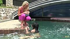 Why Do Playful Lesbian Teens Dive Into Wet Pussy Play By The Pool?