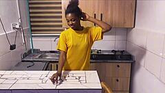 African slut with nice butt gets worked out hard!