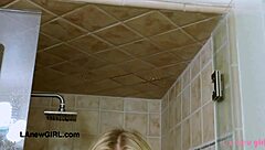 Cute Teen 18+ Blonde Took A Shower In Relaxed Bathing Scene.