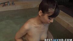 i feel so passionate about this naked milf yui oba giving blowjob and getting cumshot in hot tub with youthful dude in uncensored jav