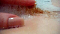 Annie Body Bath Monster Comfy Bubbles with Mature Milf Fingering Hairy Pussy in Close-Up Solo