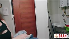 Young Colombian College Girl Gets Fucked For Breaking Washer In Dorm Lesbian Toy Party With Mexican Roommate