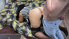 Woman Frames Ass for Anal and Gives Blowjob as New Year Gift