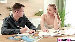 Oh My God! Naughty Russian Teen Seduces Nerdy Guy And Fucks Him Hard!