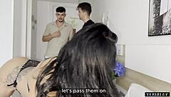 did you know my girlfriend has two relationships, so we both gave her a rough face fucking in this quickie threesome?