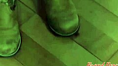 skinny brunette livia fingers shaved pussy with dildo and performs oral