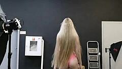 sexy curvy bimbo elza kom teases with huge tits and dildo in dirty talk domination solo