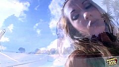 Blonde rides cowgirl getting anal creampie in dirty doggystyle gaping with pov action