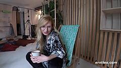 blonde and brunette amateurs explore first-time lesbian desires with dildo and wet pussy play