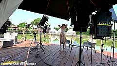 bts of wet welcome back, melysia takes her first double penetration and pee drink from two huge bbc cocks... pee on ass, atm, swallow, big gape!!