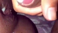 Neighbor's pussy filled with cum from young teen's big cock ass play