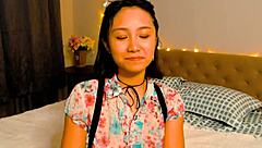 Petite Asian Girl in Cosplay Costume Fingers Pussy During Webcam Masturbation Session