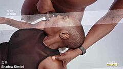 Zaawaadi goro kush and shadow dimitri in mmf threesome with big black cock action?