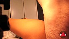 He delivers a very deep creampie into her wet pussy during intense doggystyle fucking